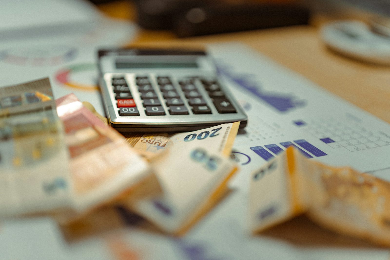Calculator on top of money